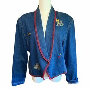 Vintage Original “Richie” Southwestern Denim Jacket Embroidered Large